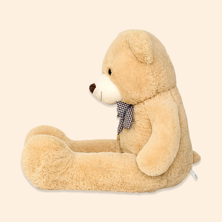 chubbyjoy 1.1m/1.2m/1.4m Giant Teddy Bear with Checkered Tie Brown