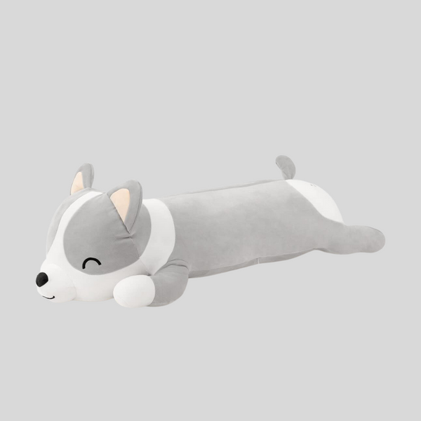 chubbyjoy Stuffed Animal  Plush Pillow  Corgi Dog  Grey