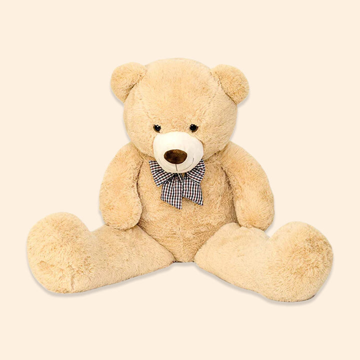 chubbyjoy 1.1m/1.2m/1.4m Giant Teddy Bear with Checkered Tie Brown