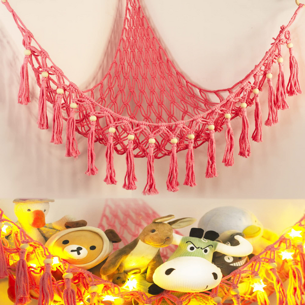 Chubbyjoy Plush Toy Stuffed Animals Boho Hammock Toy Storage Net