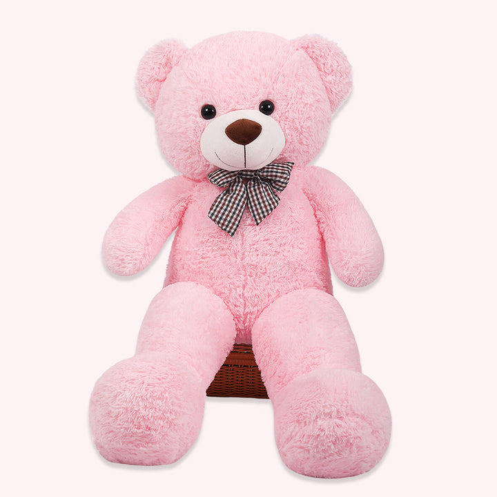 chubbyjoy 1.1m/1.2m/1.4m Giant Teddy Bear with Checkered Tie  Pink