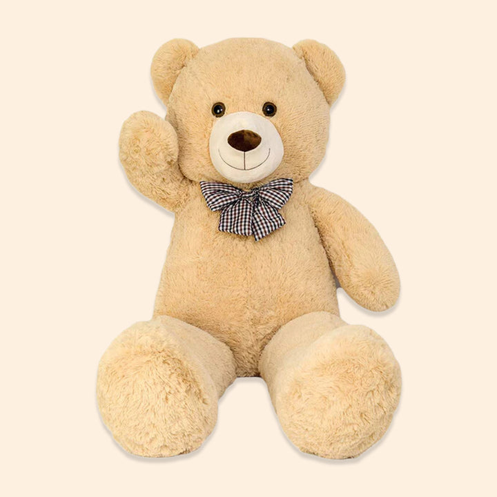 chubbyjoy 1.1m/1.2m/1.4m Giant Teddy Bear with Checkered Tie Brown