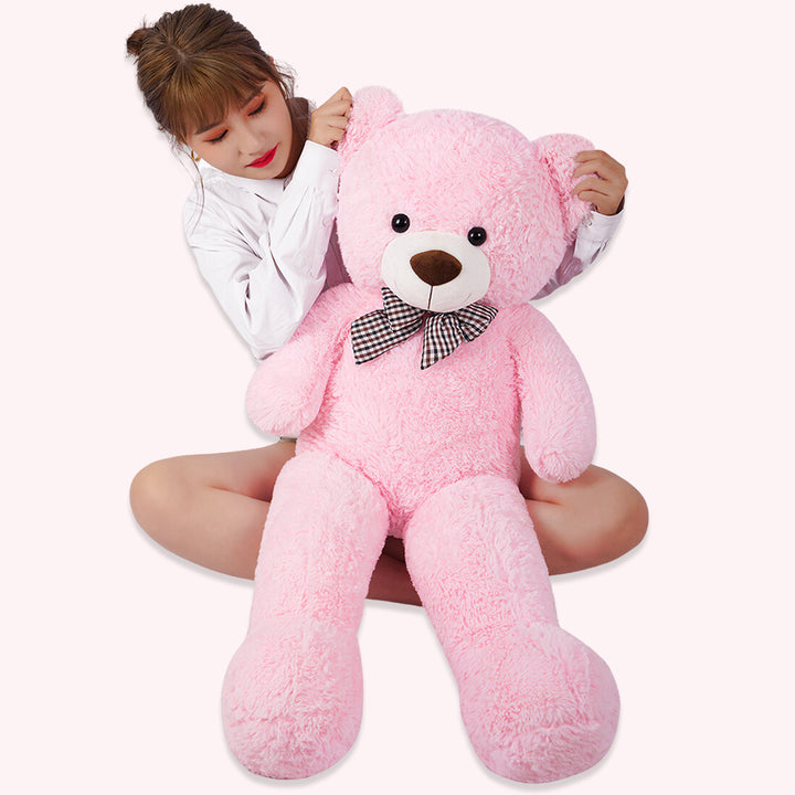 chubbyjoy 1.1m/1.2m/1.4m Giant Teddy Bear with Checkered Tie  Pink