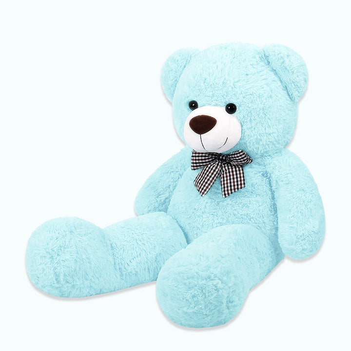 chubbyjoy 1.1m/1.2m/1.4m Giant Teddy Bear with Checkered Tie Light Blue