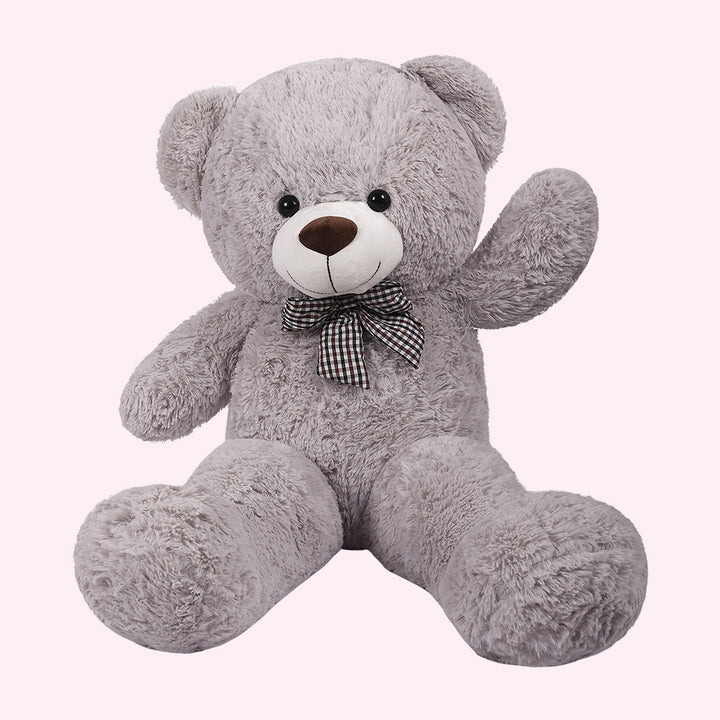 chubbyjoy 1.1m/1.2m/1.4m Giant Teddy Bear with Checkered Tie Grey