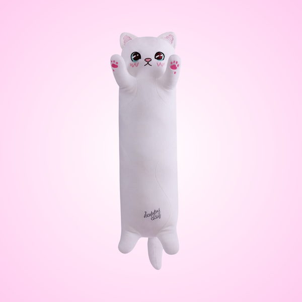 chubbyjoy Stuffed Animals Plush Body Pillow Long Cat White