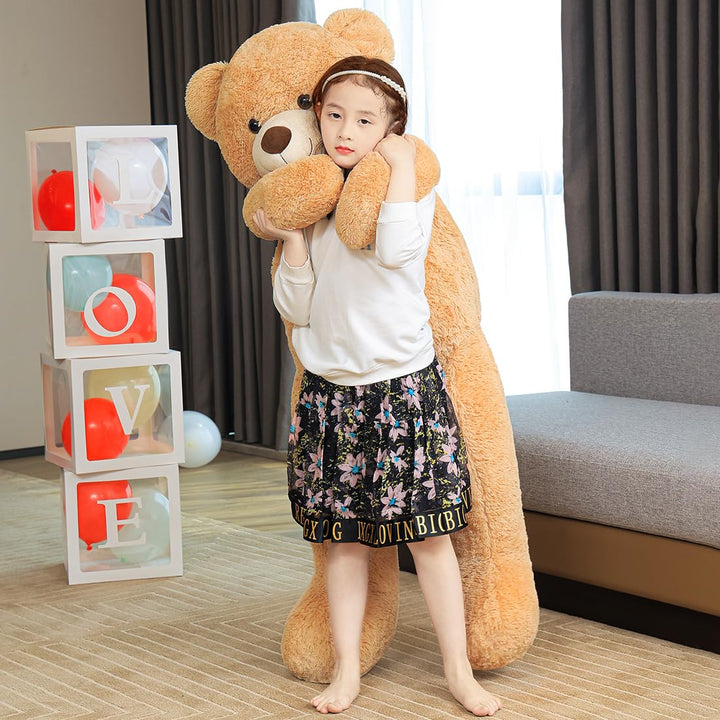 chubbyjoy 1.1m/1.2m/1.4m Giant Teddy Bear with Checkered Tie Brown