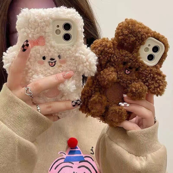 Chubbyjoy Plush Puppy Phone Case for Iphone x, xr, 11, 12, 13, 14, pro + max