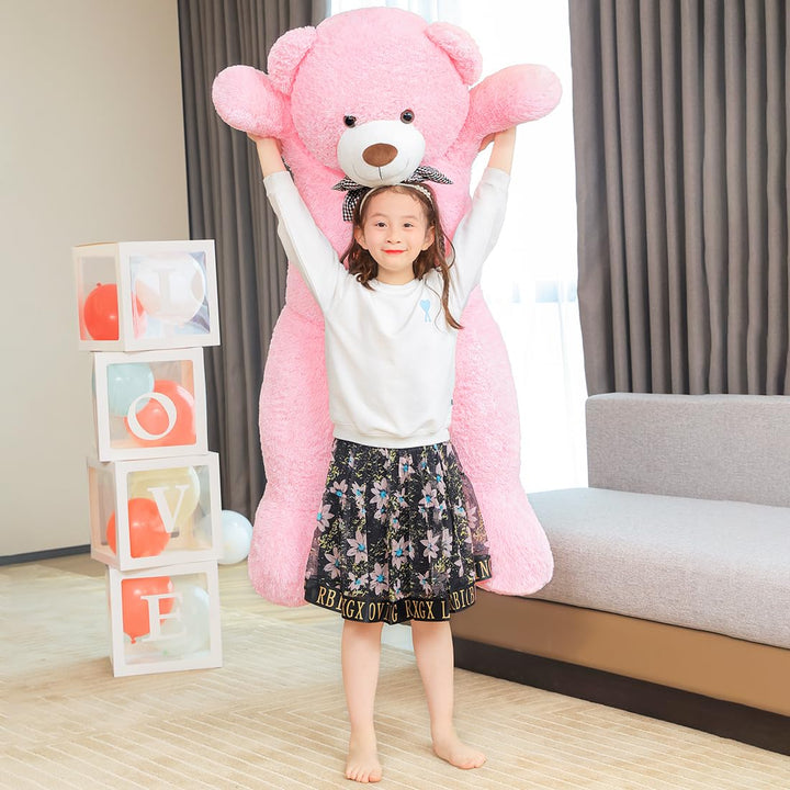 chubbyjoy 1.1m/1.2m/1.4m Giant Teddy Bear with Checkered Tie  Pink