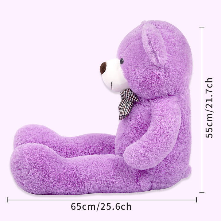 chubbyjoy 1.1m/1.2m/1.4m Giant Teddy Bear with Checkered Tie Purple