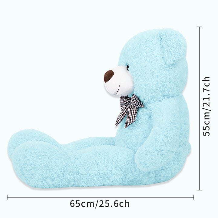 chubbyjoy 1.1m/1.2m/1.4m Giant Teddy Bear with Checkered Tie Light Blue