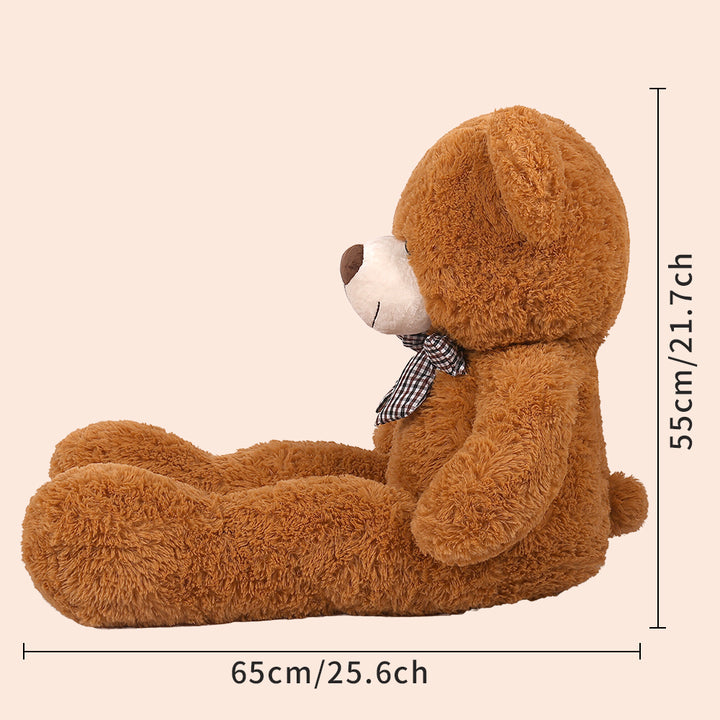 chubbyjoy 1.1m/1.2m/1.4m Giant Teddy Bear with Checkered Tie Dark Brown