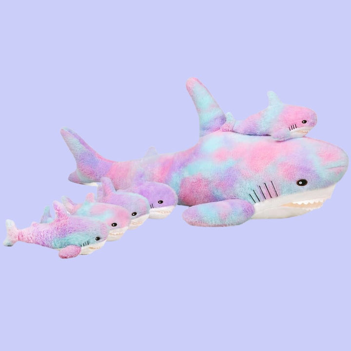 Chubbyjoy  Plush Shark Toy Stuffed Animal Toy Mom Shark and 5 Babies Colorful Shark 5 in 1 (100cm/39.3in)