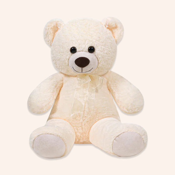 chubbyjoy   Teddy Bear with Ribbon Tie Cream White