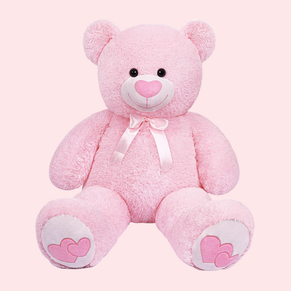 Chubbyjoy 43"/110cm Teddy Bear with Ribbon Tie and Love Heart Pink